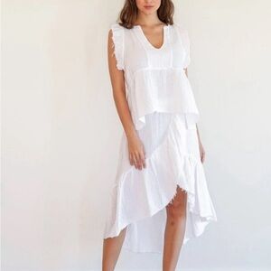StarkX White Gauze Ruffle Skirt NWT - Size Medium